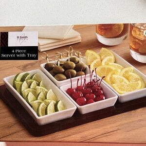 SMITH Elegant White 4-Piece Serving Set